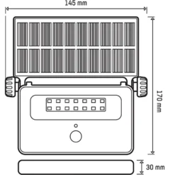 Batteridriven strålkastare med sensor solcellslampa