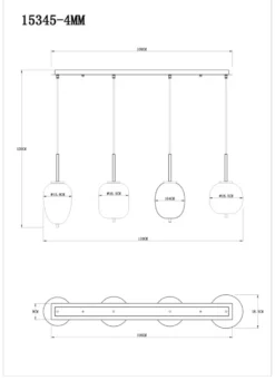 Blacky 110cm taklampa