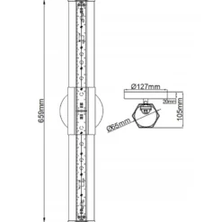 Facet 65cm badrumslampa