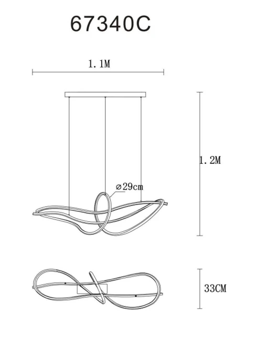 Iduna 110cm taklampa