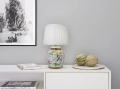 Klassisk grön 44cm bordslampa