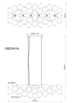 Udo 120cm taklampa